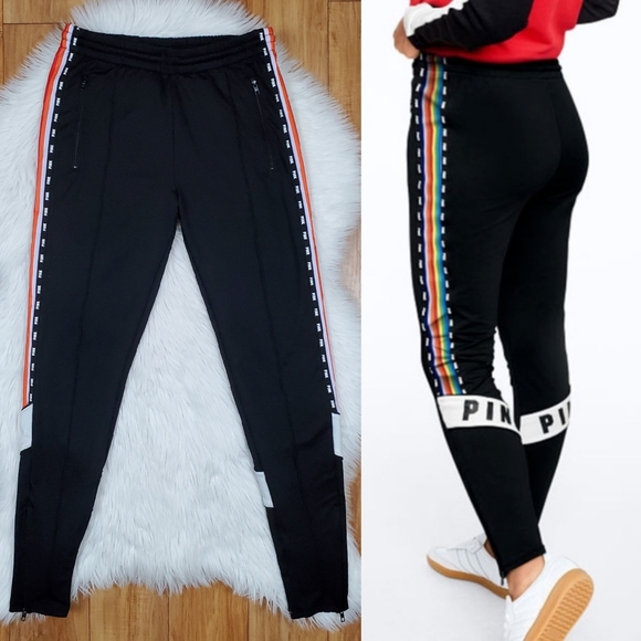 PINK Victoria's Secret Pants - VS PINK Rainbow Stripe Skinny Track Pant